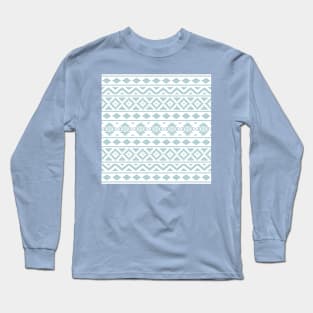 Aztec Essence Ptn Lt Blue on White Long Sleeve T-Shirt